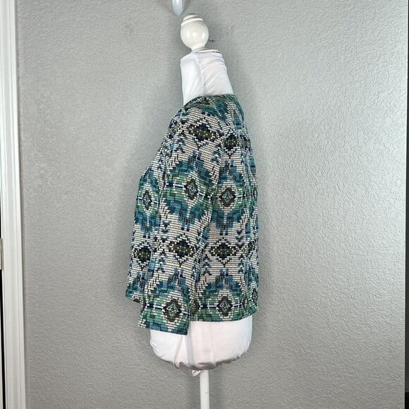 La Fee Maraboutee Size US M EU 38 Jacket 3/4 Sleeve Southwestern Woven Boxy - Picture 3 of 8